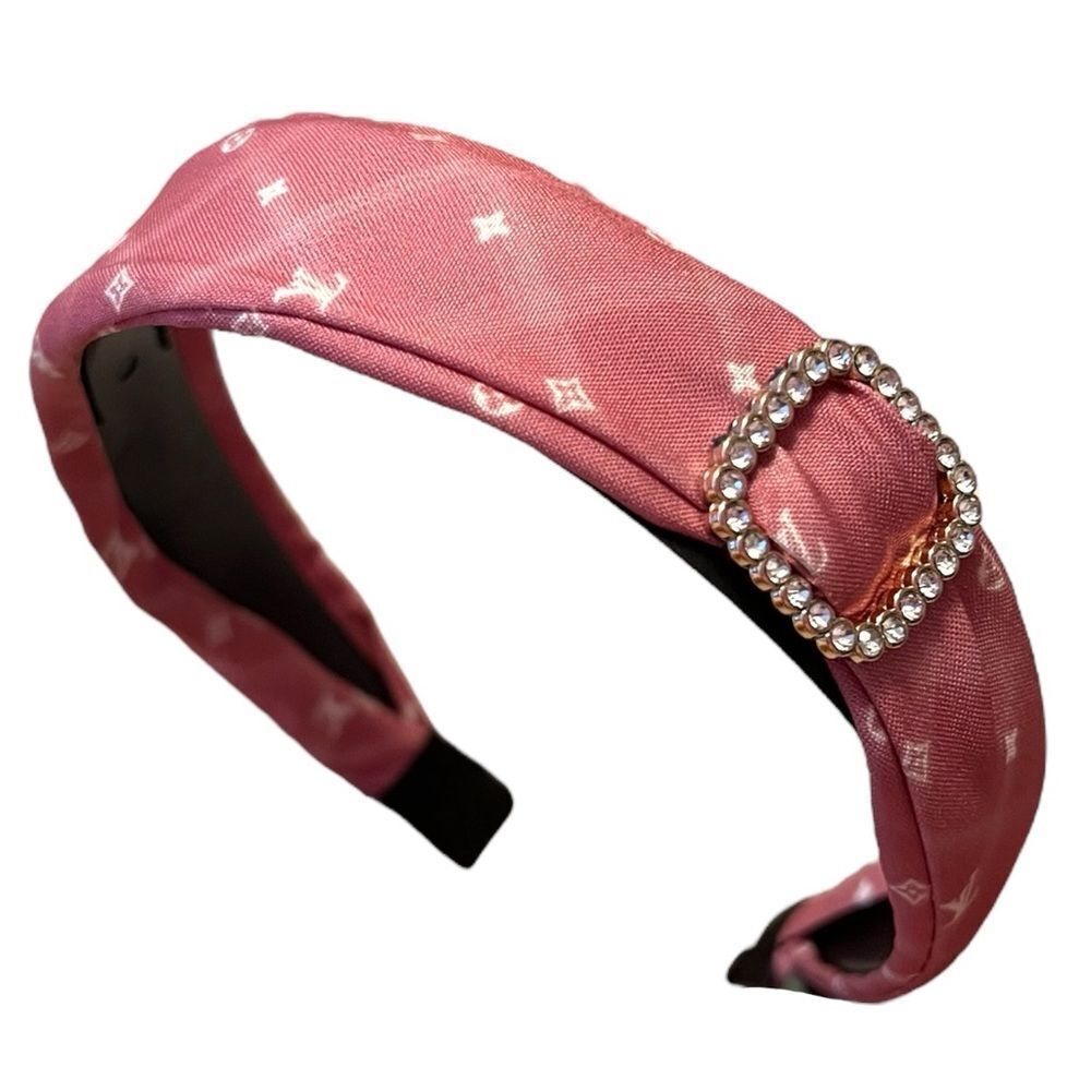 💎2/$30💎 Designer Inspired Upcycled Pink Crystal Gold Buckle Headband